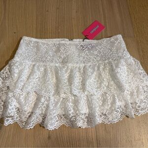 Edikted White Ruffled Tiered Mini Skirt xs new